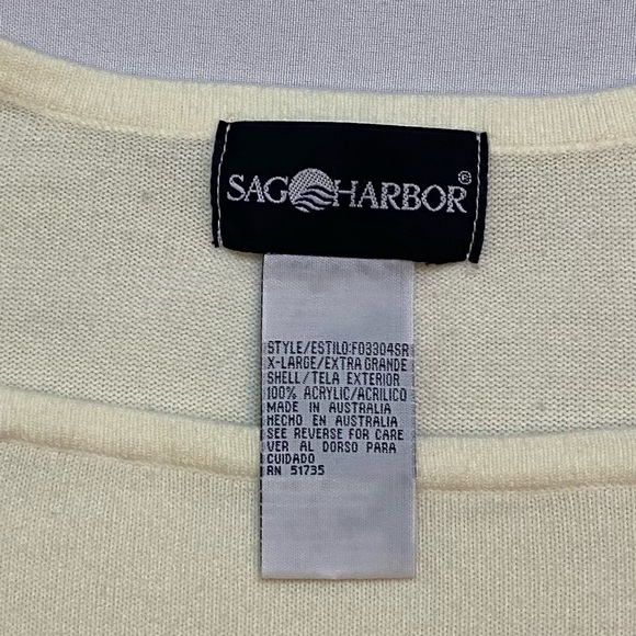 Sag Harbor Sz XL Vintage Soft Light Cream Tee - Picture 3 of 5